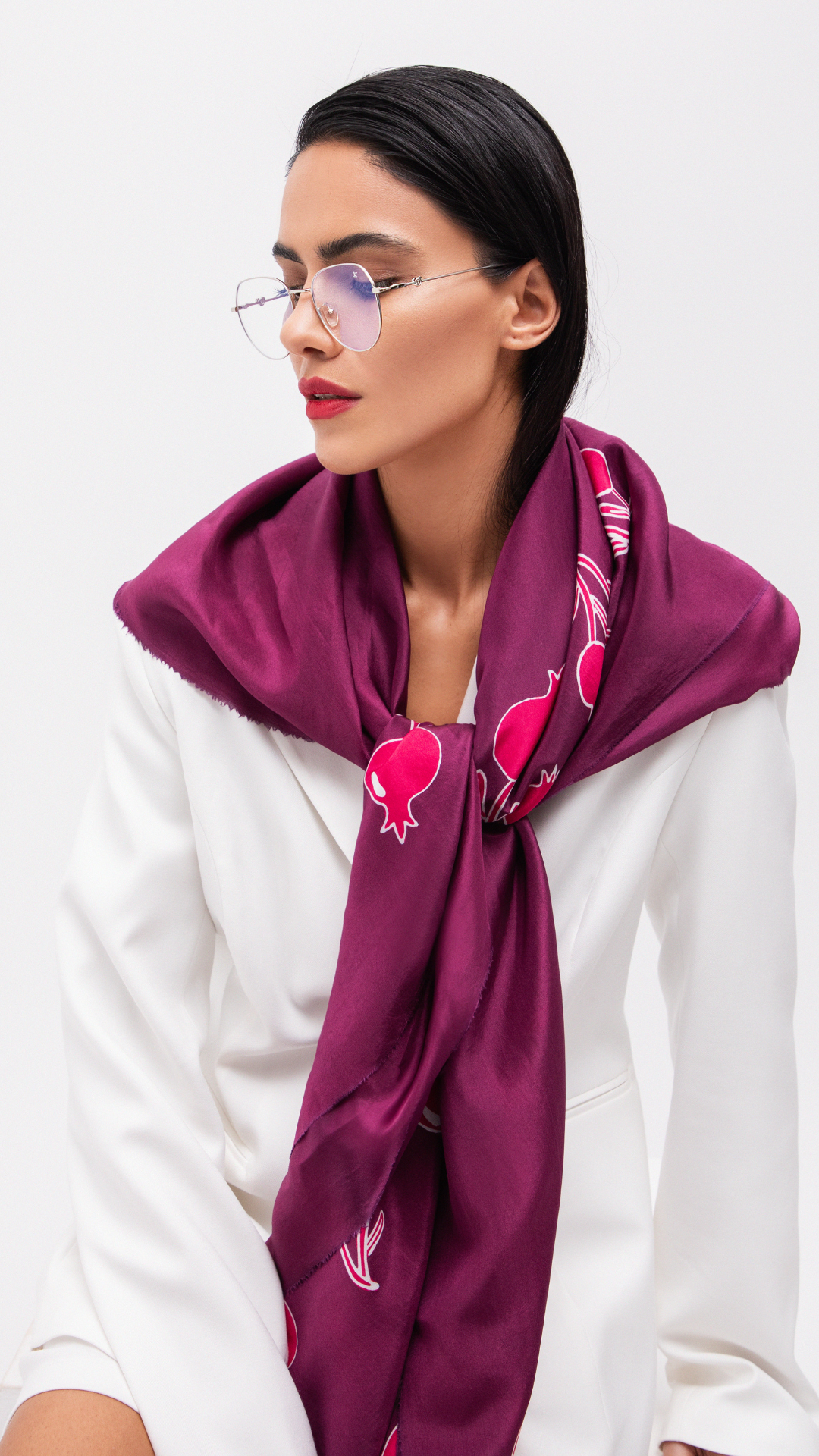 ZARANGIZ SANGRIA SILK SCARF