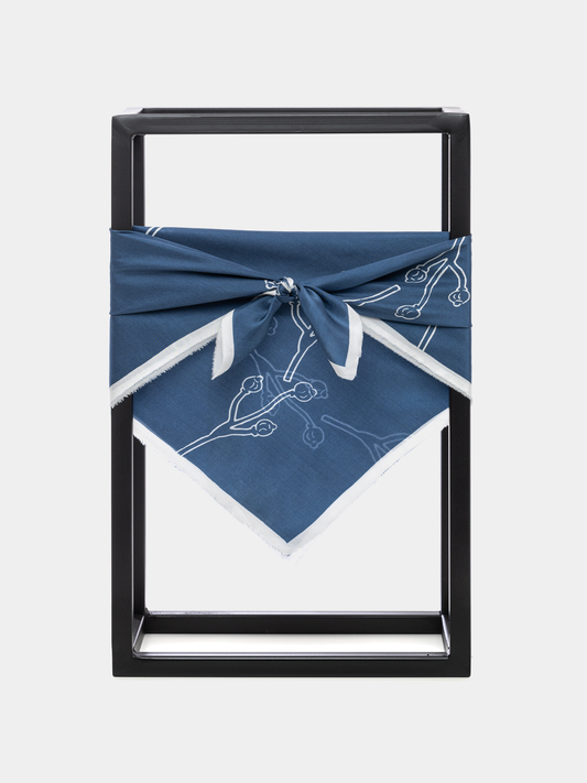 AMINA CARRÉ BLUEBERRY SILK SCARF