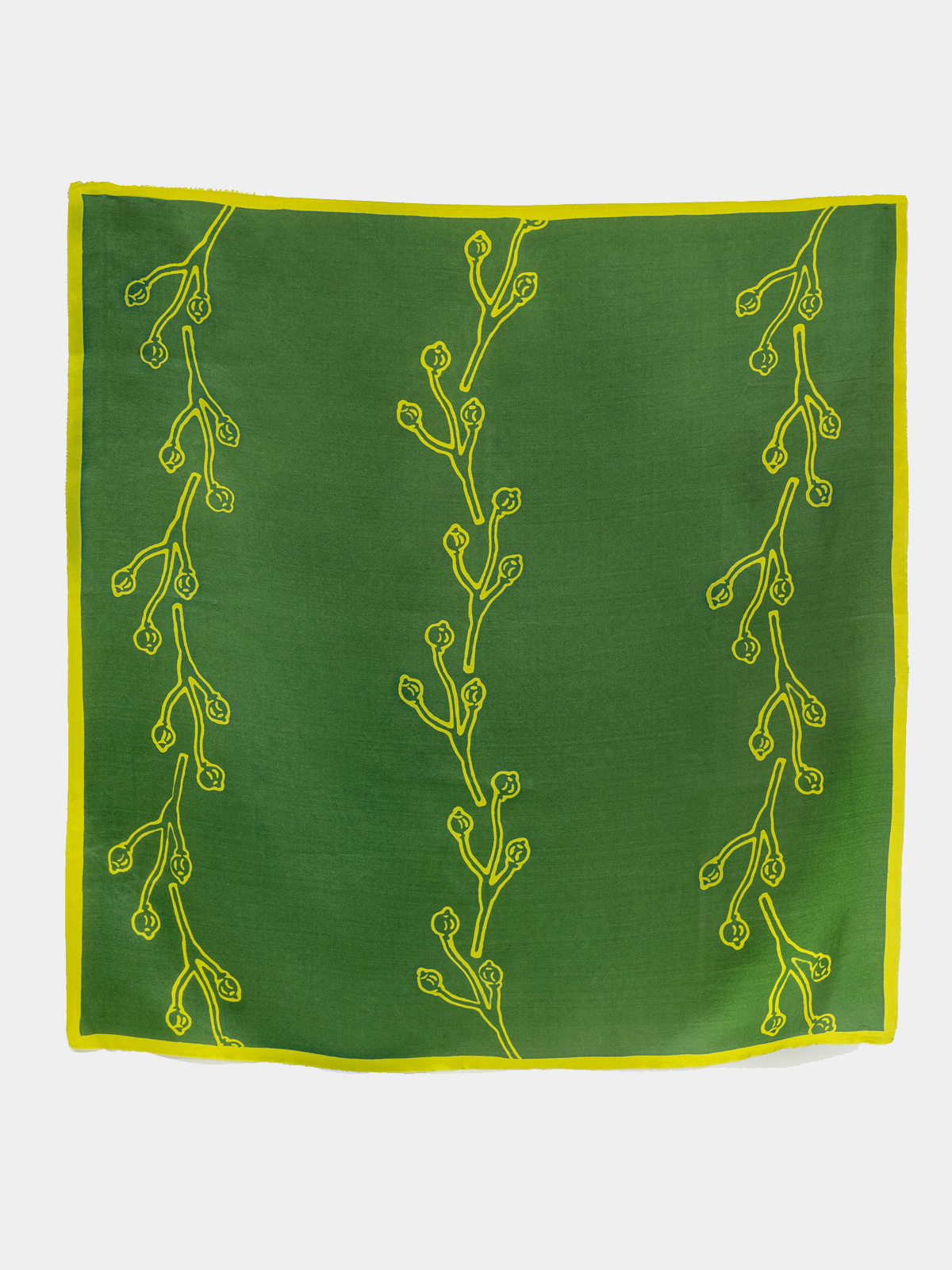 AMINA CARRÉ FOREST GREEN SILK SCARF