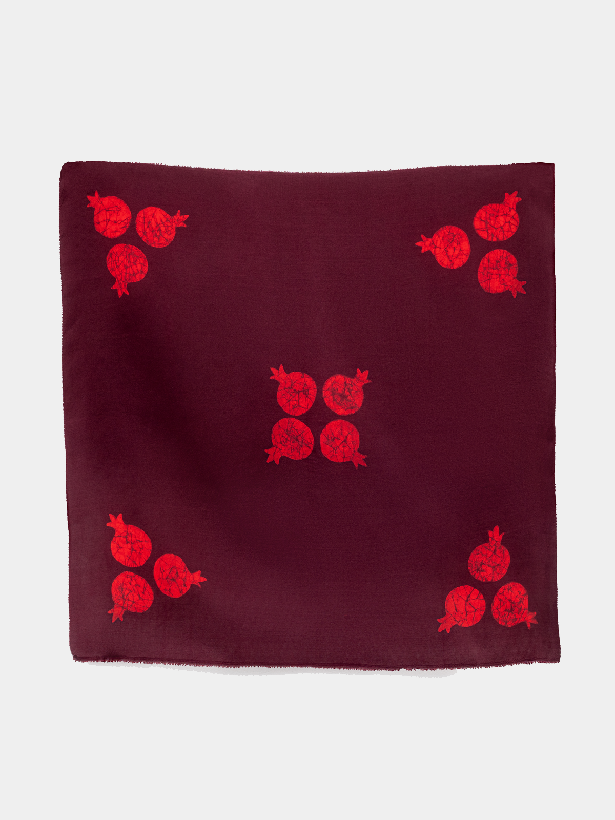 JANANA CARRÉ RED & BORDEUX SILK SCARF