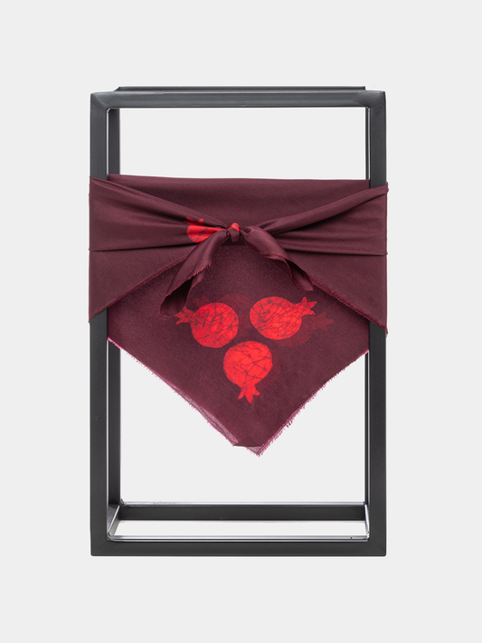 JANANA CARRÉ RED & BORDEUX SILK SCARF