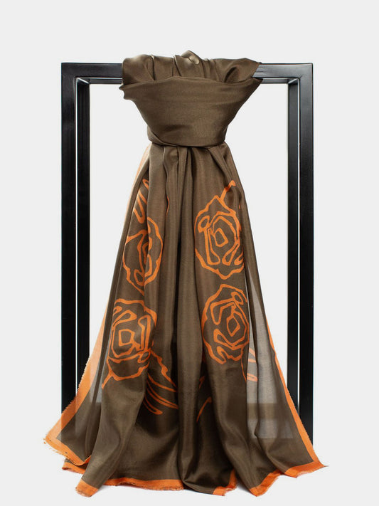 JULIA HOT CHOCOLATE SILK SCARF