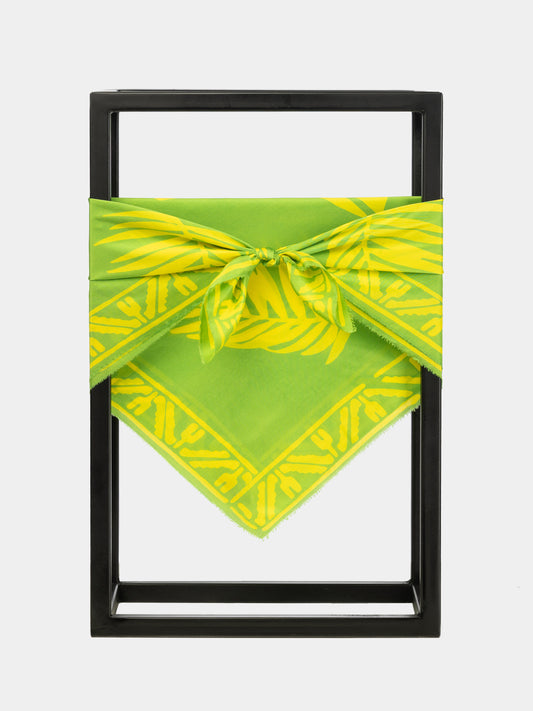 ZEMFIRA CARRE LIME GREEN SILK SCARF