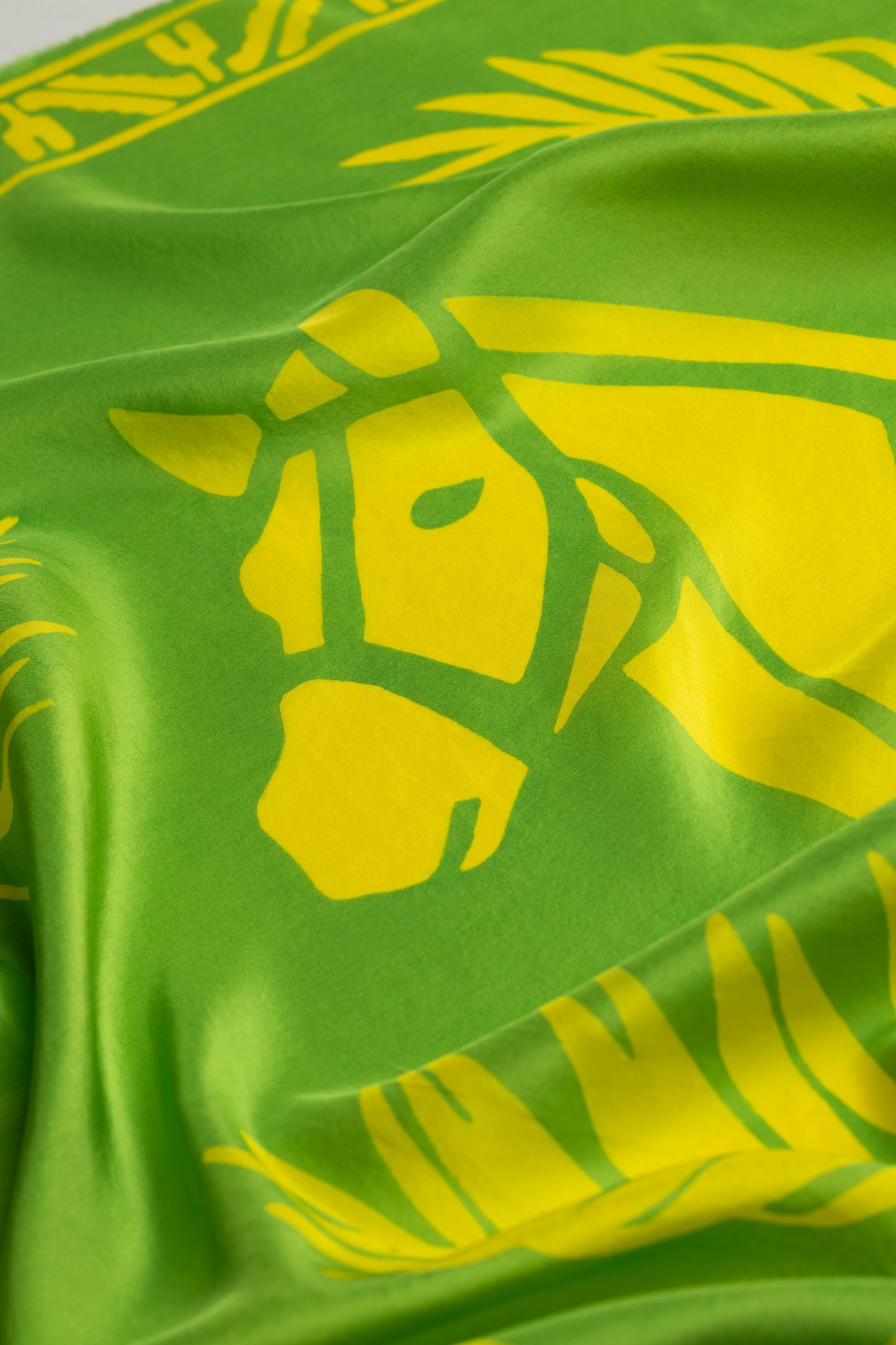 ZEMFIRA CARRE LIME GREEN SILK SCARF