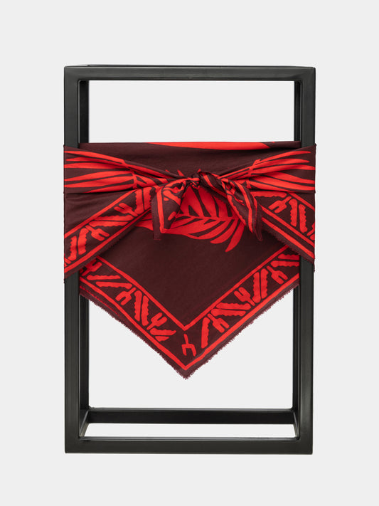ZEMFIRA CARRE RED BORDEAUX SILK SCARF