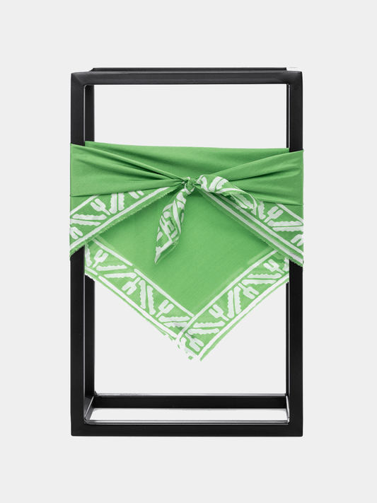 TAHMINA CARRÉ LIME GREEN SILK SCARF