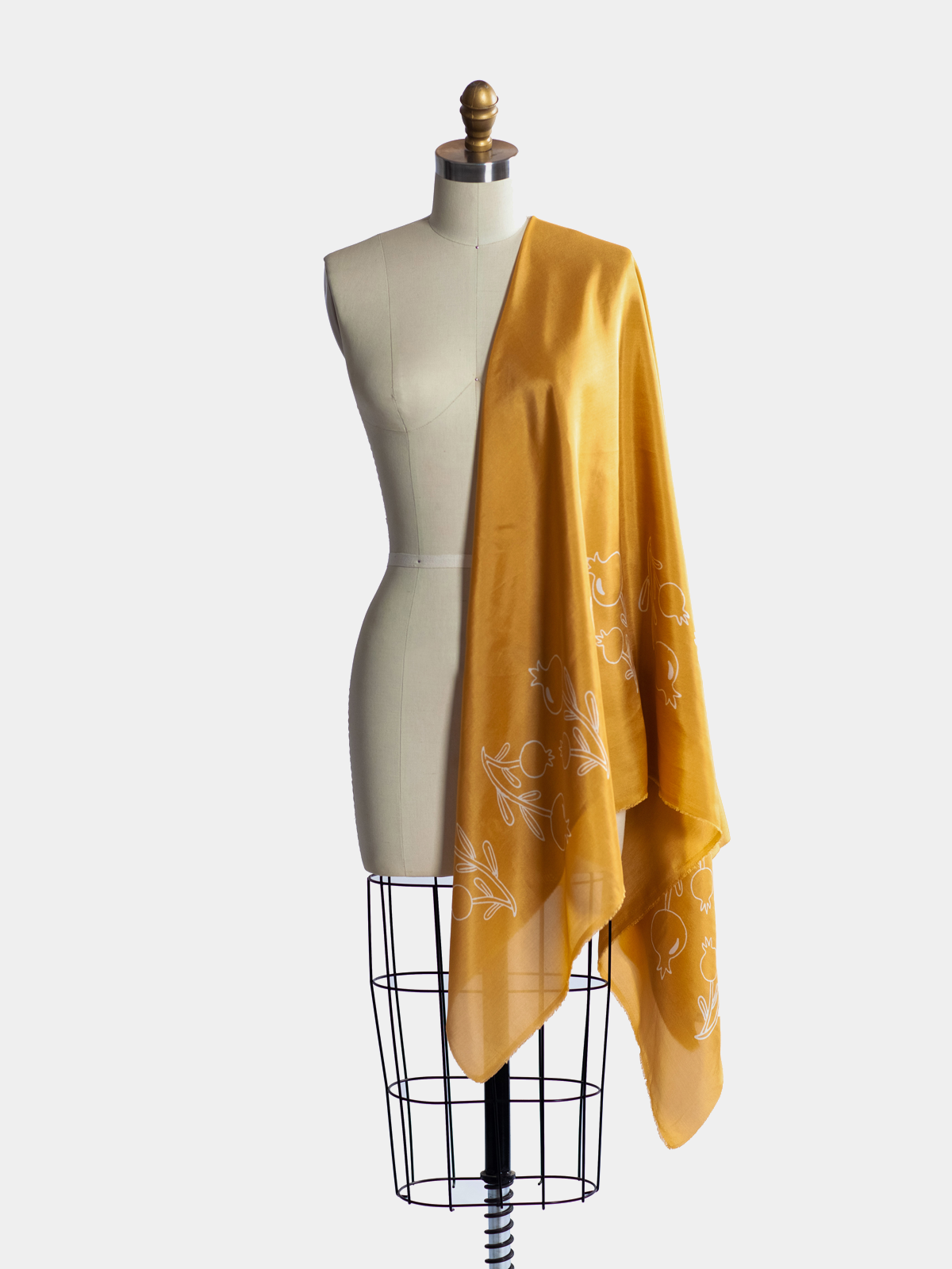ZARANGIZ OCHRE SILK SCARF