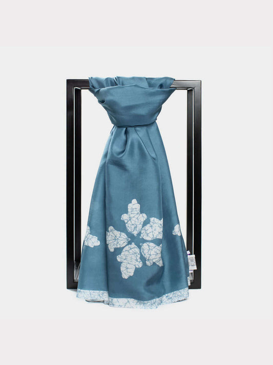 GULNARA BLUEBERRY SILK SCARF