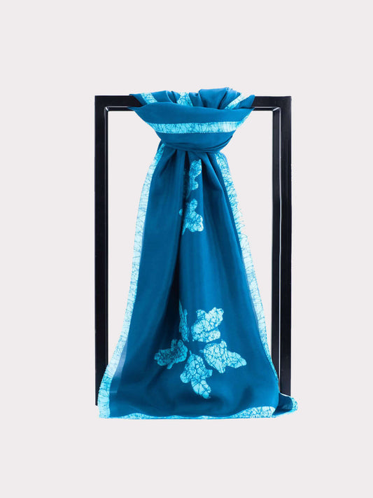 GULNARA NAVY & BLUE SILK SCARF - MENZER HAJIYEVA