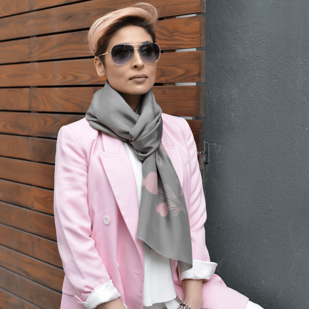 NARGILE PEARL GRAY SCARF - MENZER HAJIYEVA