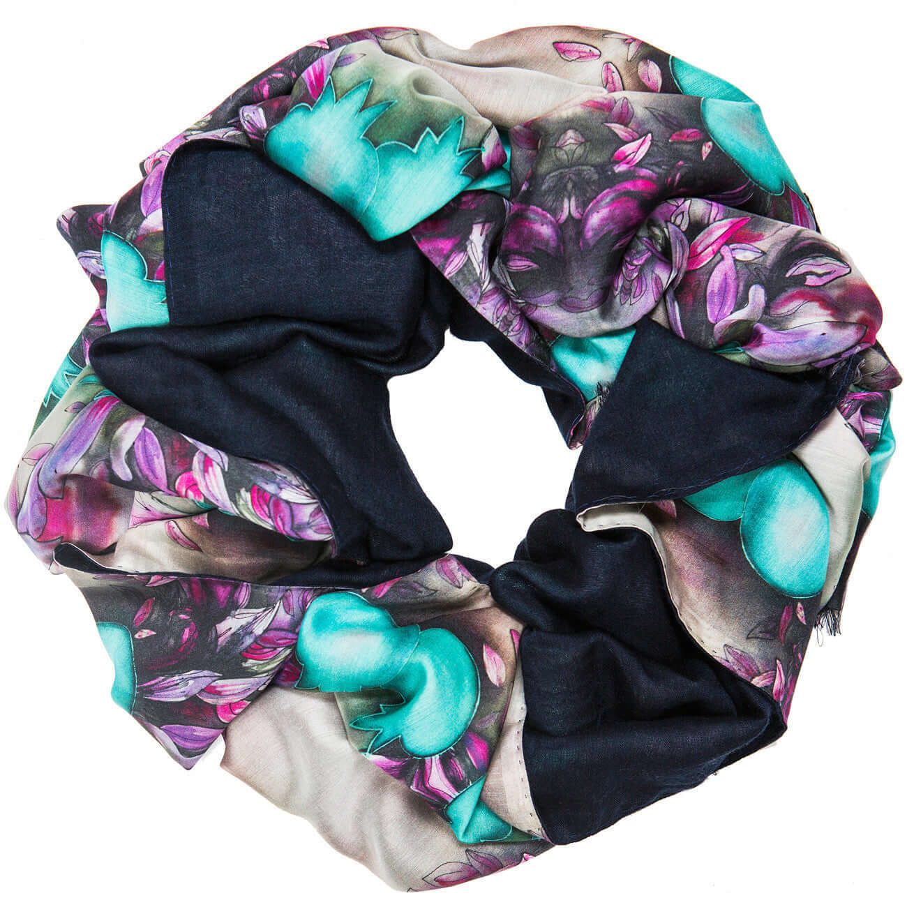 SELIN DOUBLE SIDED SILK SCARF - MENZER HAJIYEVA