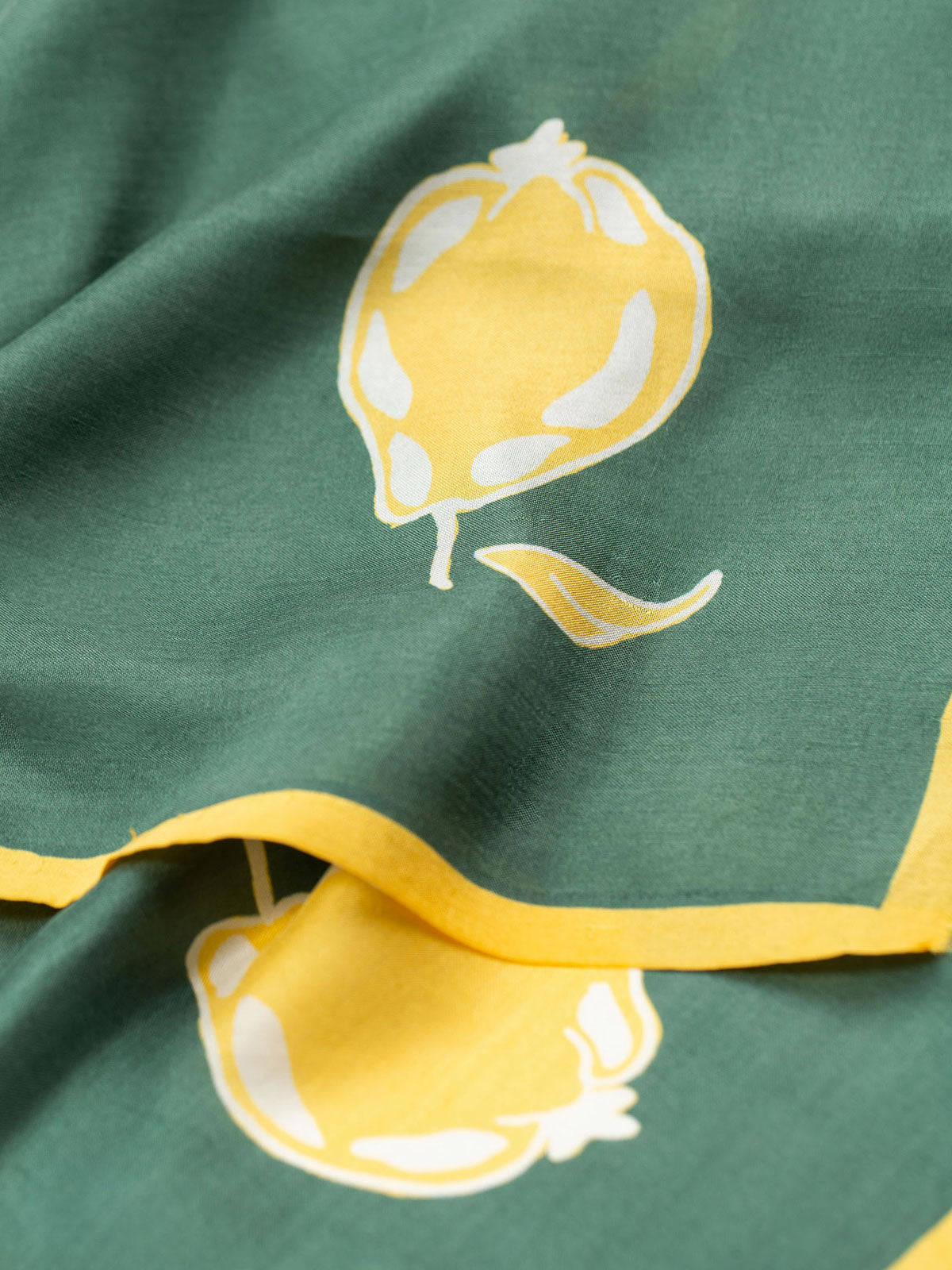 EVA CARRE BUTTERCUP & GREEN SILK SCARF