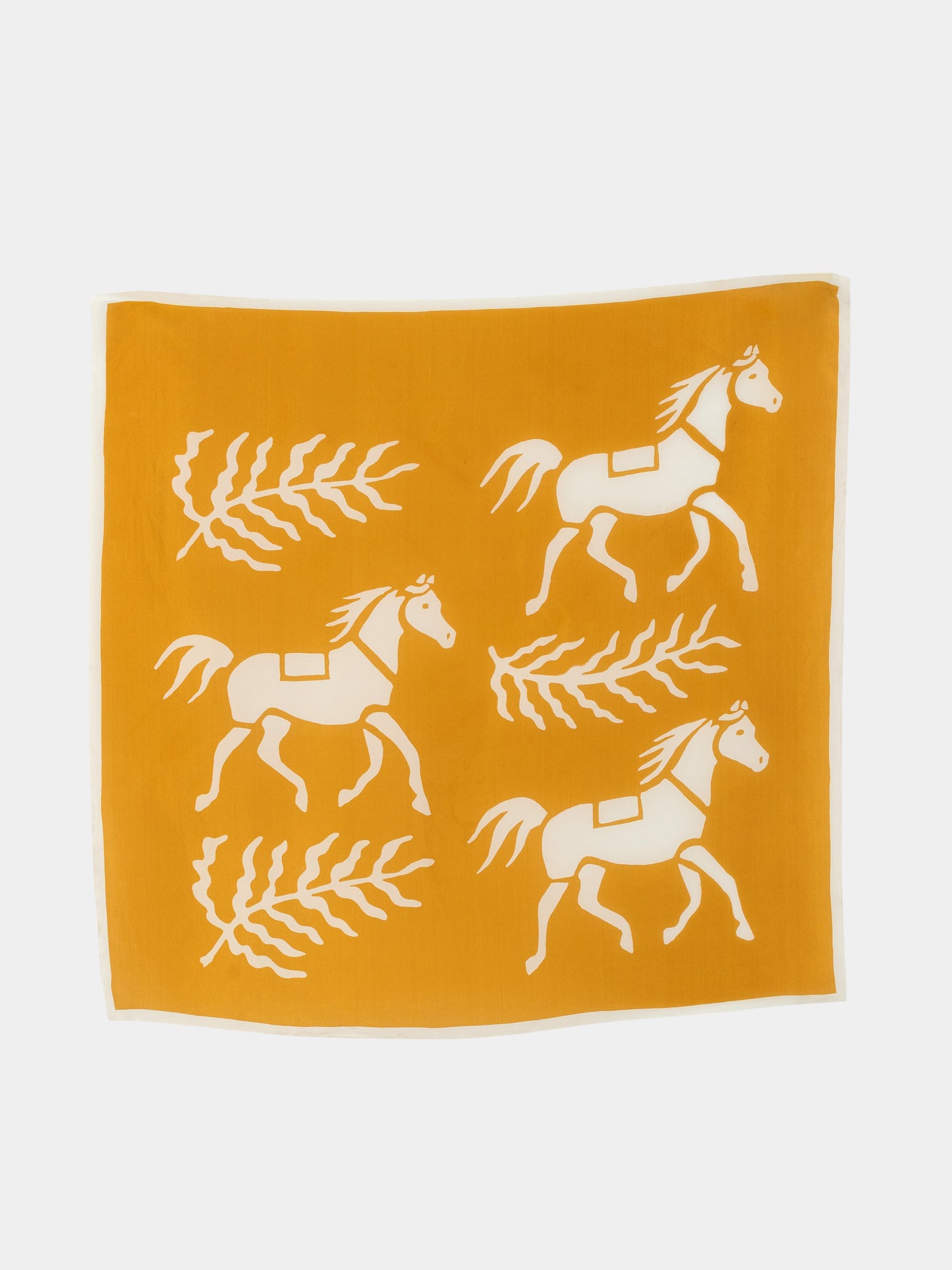 FIRUZA CARRE OCHRE SILK SCARF
