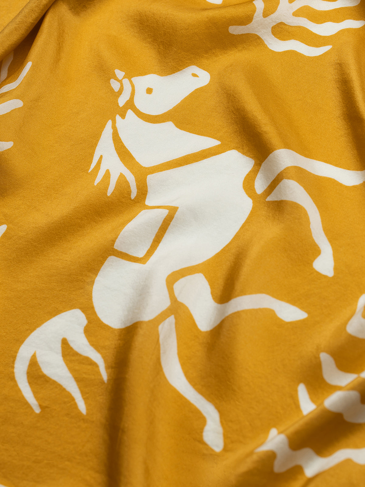 FIRUZA CARRE OCHRE SILK SCARF