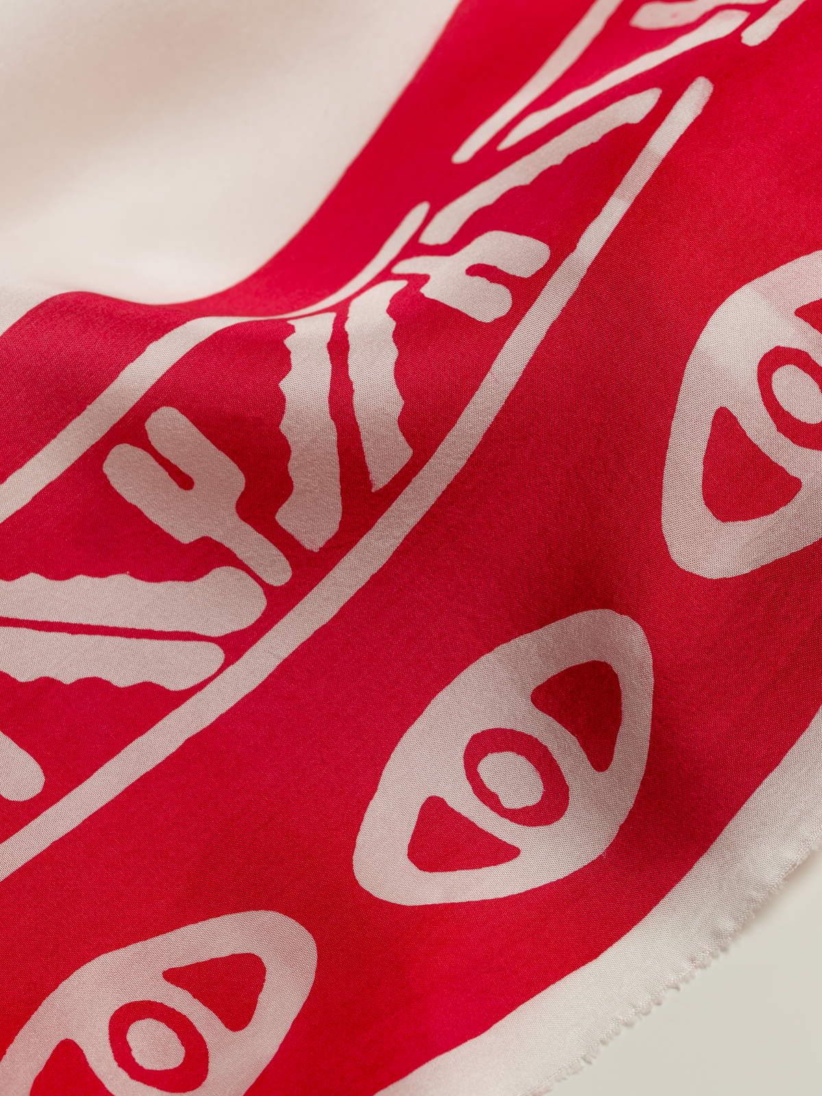SEVA WHITE & PINK SILK SCARF
