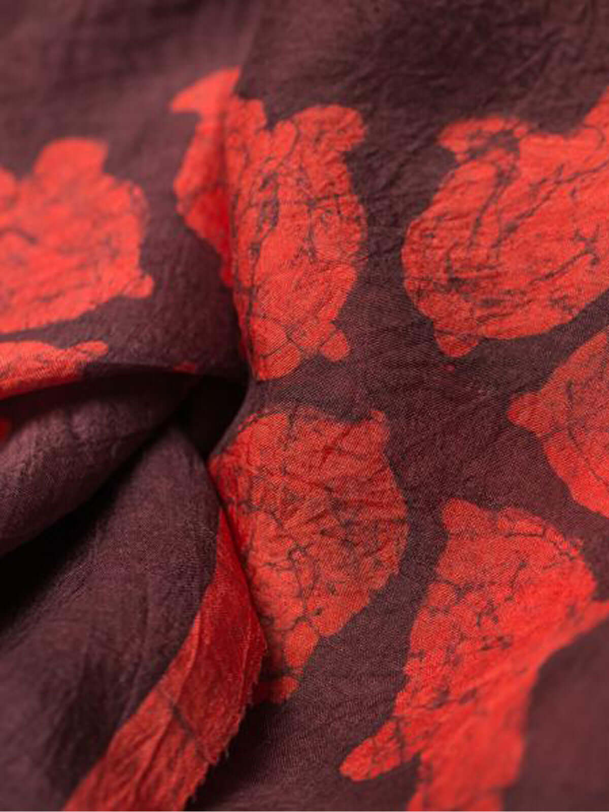 GULNARA RED & BORDEUX SILK SCARF - MENZER HAJIYEVA