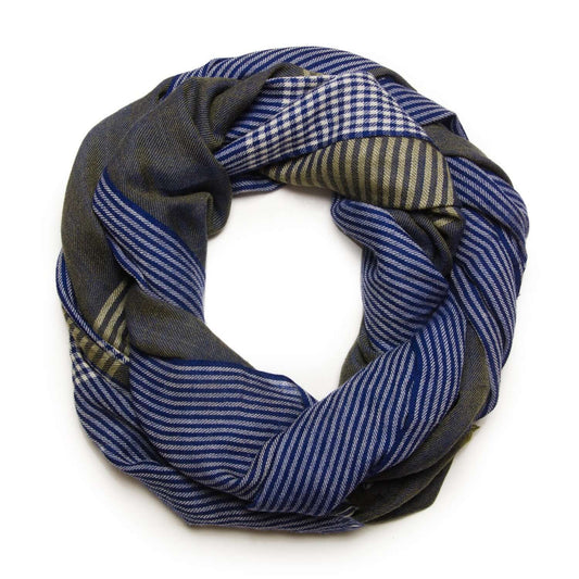 CHECKED BLUE SCARF - MENZER HAJIYEVA