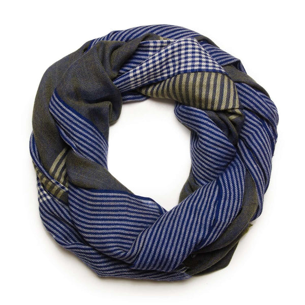 CHECKED BLUE SCARF - MENZER HAJIYEVA