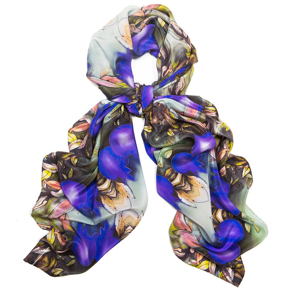 FARAH CREPE-DE-CHINE SILK SCARF - MENZER HAJIYEVA
