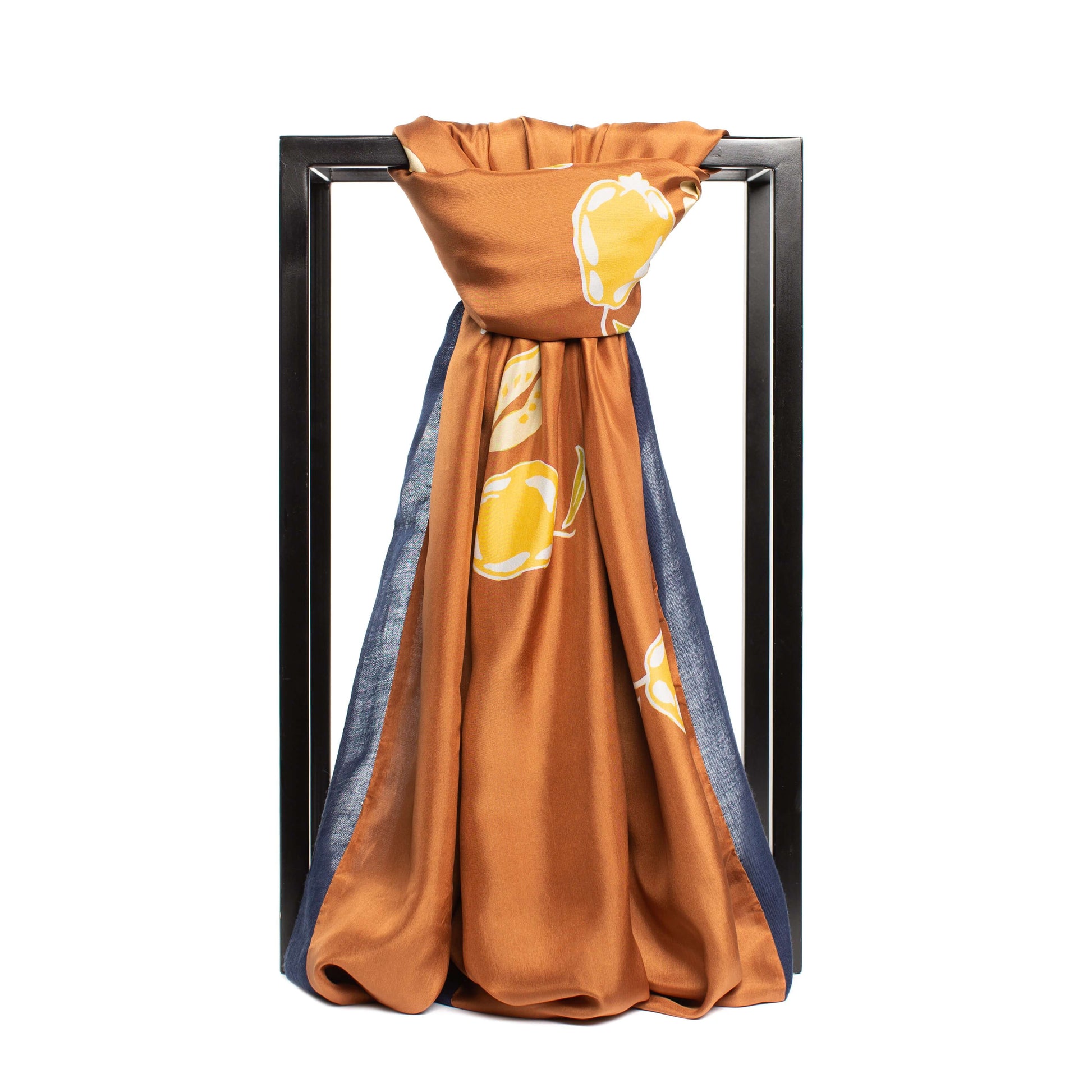 EVANNA GOLDEN DOUBLE SIDED CASHMERE SCARF - MENZER HAJIYEVA