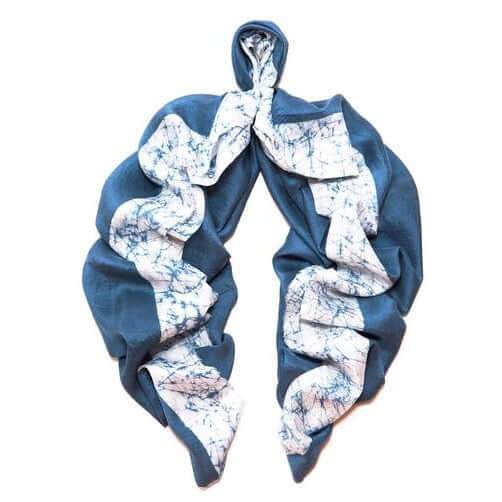 AYAN GRAY SILK SCARF - MENZER HAJIYEVA