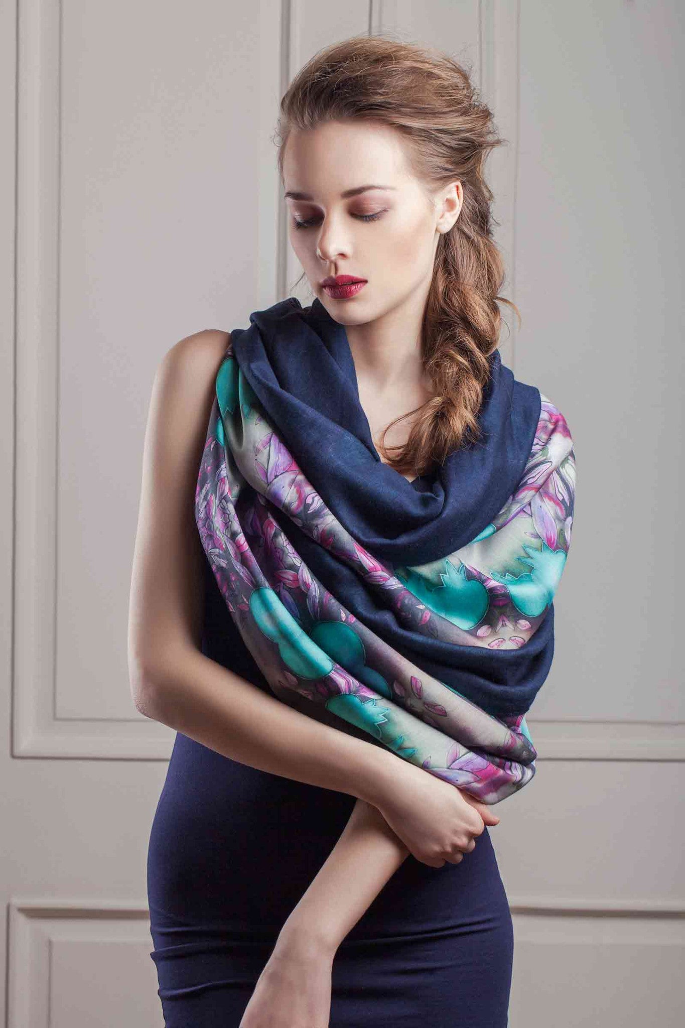 SELIN DOUBLE SIDED SILK SCARF - MENZER HAJIYEVA