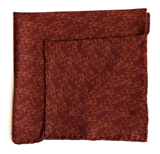 PRINTED SILK POCKET SQUARE - MENZER HAJIYEVA