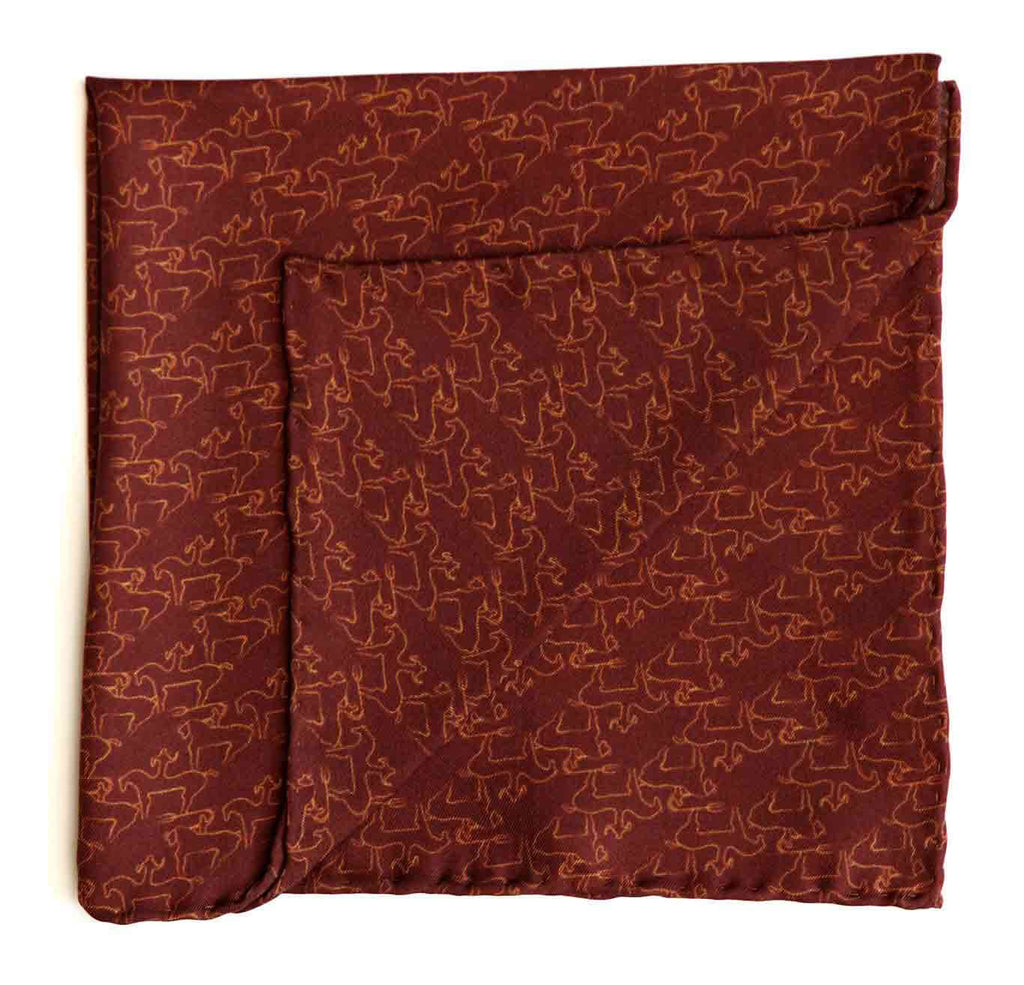 PRINTED SILK POCKET SQUARE - MENZER HAJIYEVA
