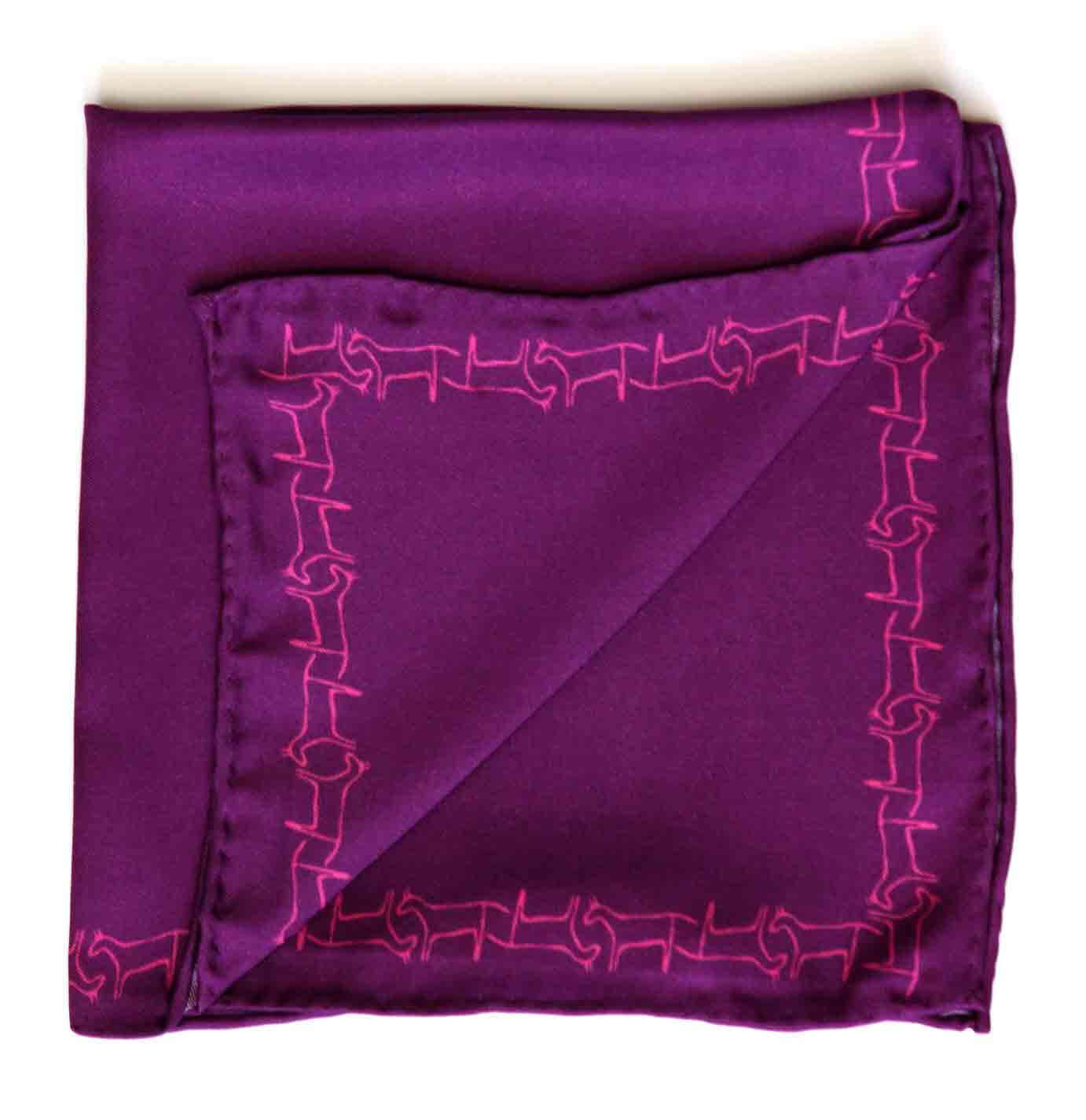 PRINTED SILK POCKET SQUARE - MENZER HAJIYEVA