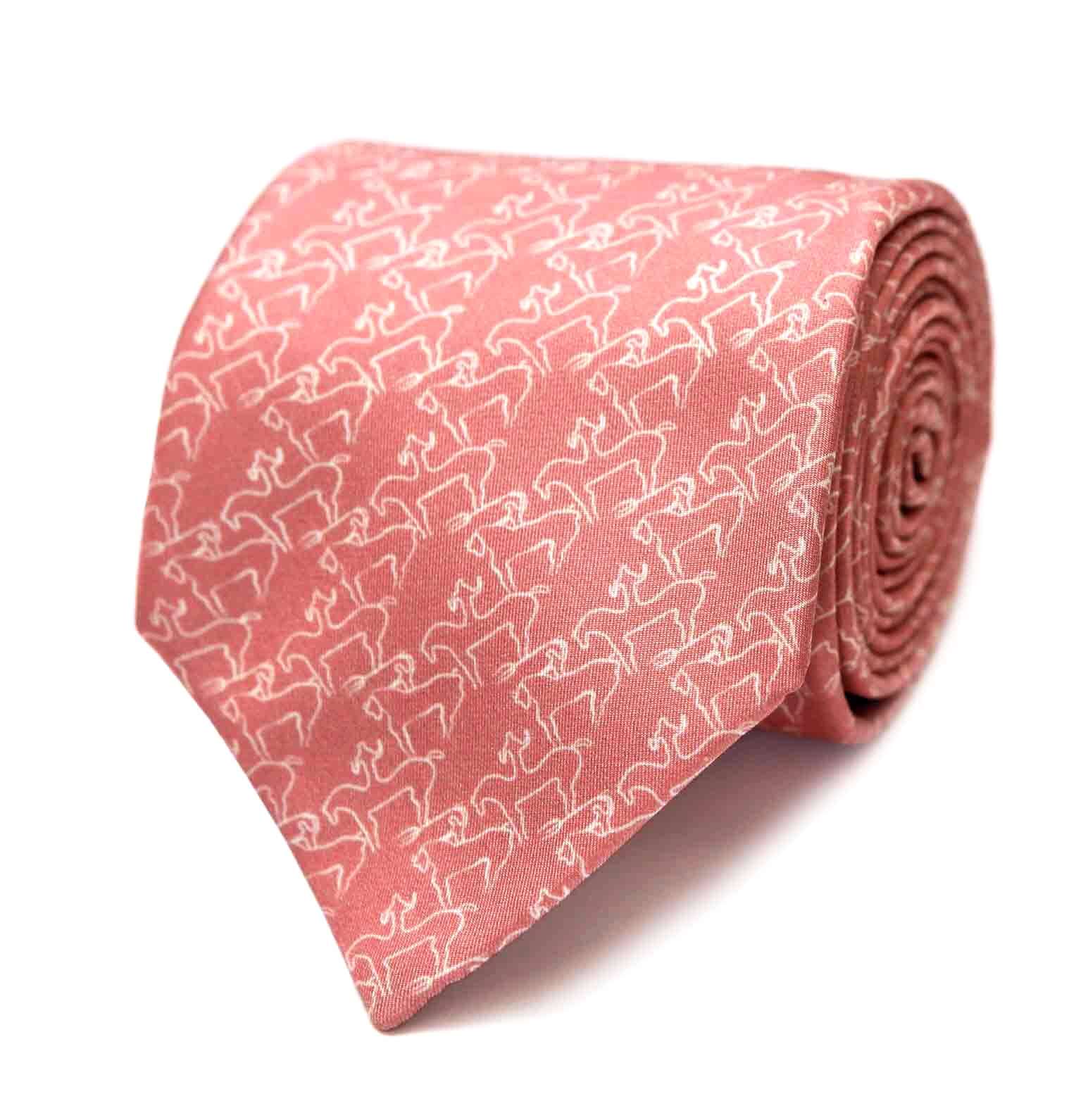 HORSEMEN-PRINT SILK TIE - MENZER HAJIYEVA