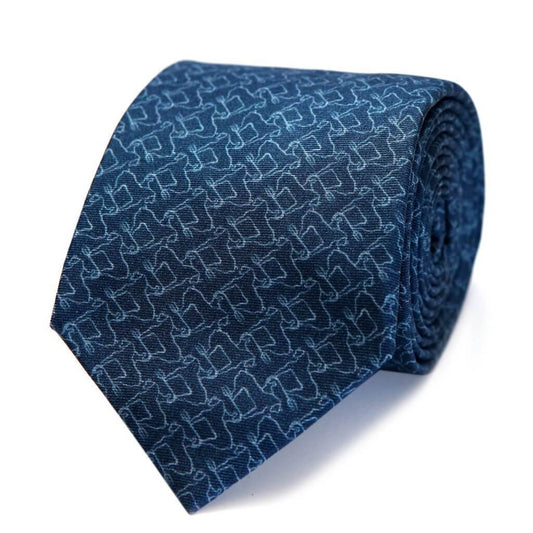 HORSEMEN-PRINT SILK TIE - MENZER HAJIYEVA