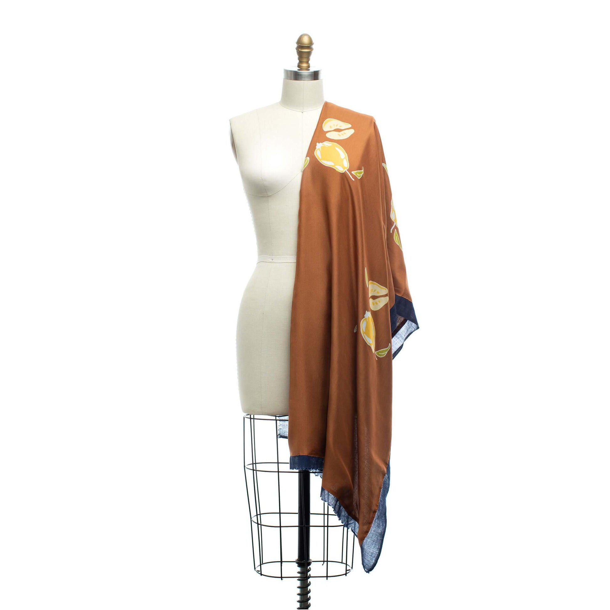 EVANNA GOLDEN DOUBLE SIDED CASHMERE SCARF - MENZER HAJIYEVA