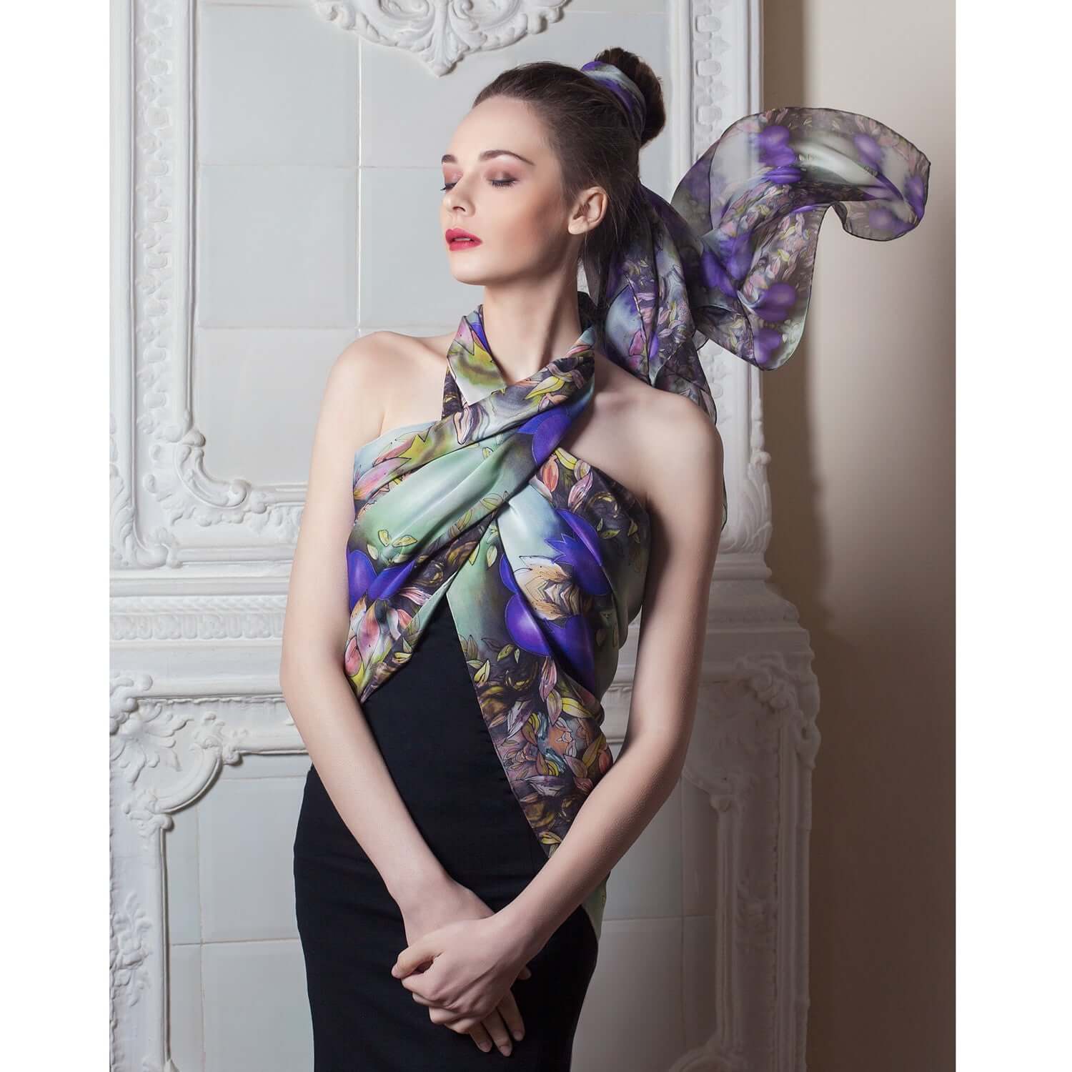 FARAH CHIFFON SILK SCARF - MENZER HAJIYEVA