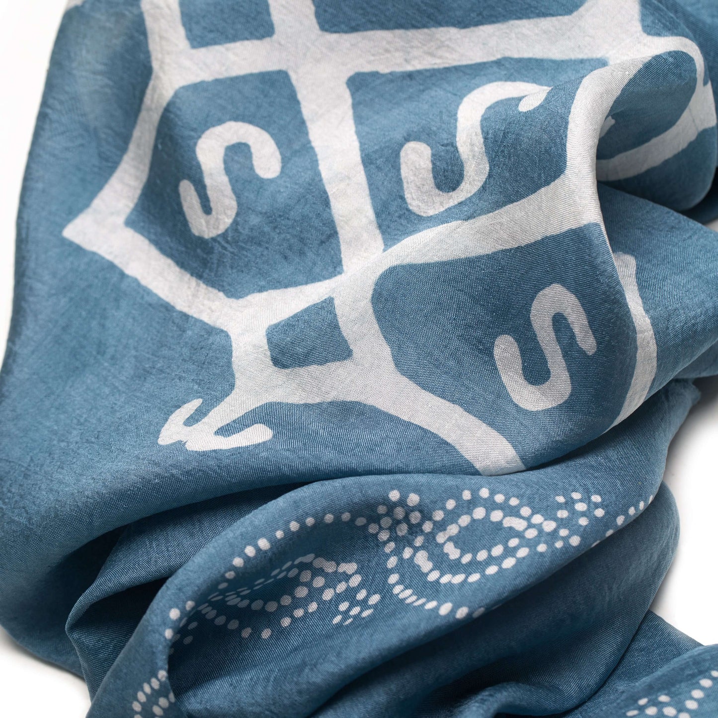 RENA GRAY SILK SCARF - MENZER HAJIYEVA