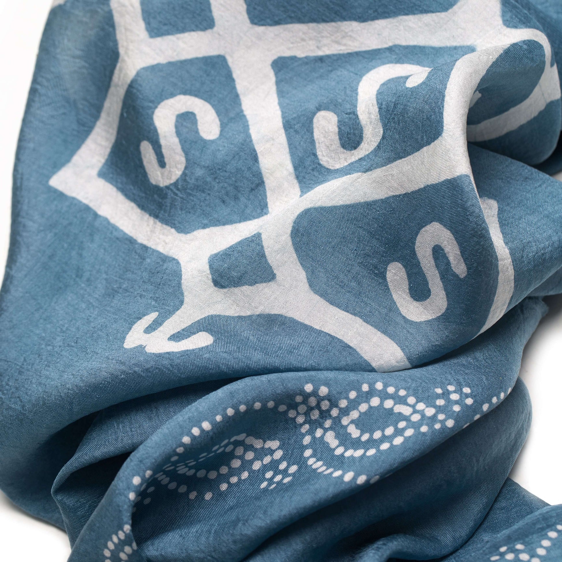 RENA GRAY SILK SCARF - MENZER HAJIYEVA