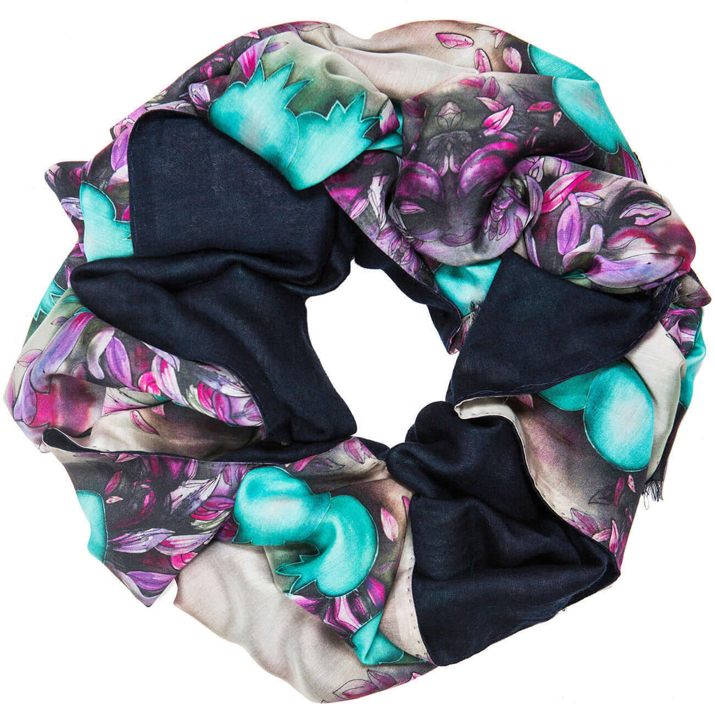SELIN DOUBLE SIDED SILK SCARF - MENZER HAJIYEVA